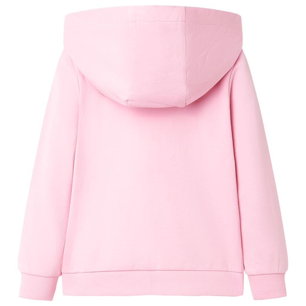 Sweatshirt para criança com capuz e fecho rosa-brilhante 104