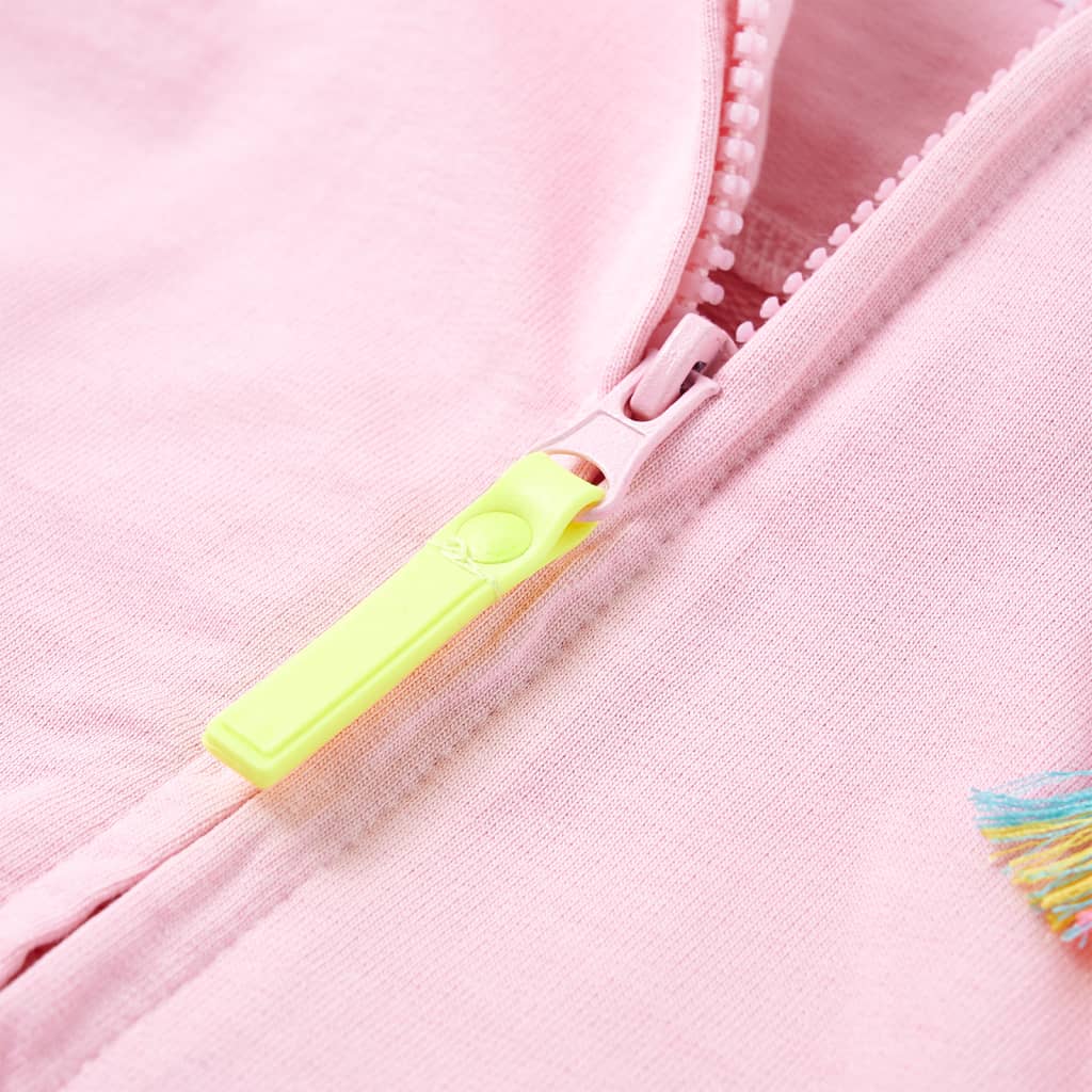 Sweatshirt para criança com capuz e fecho rosa-brilhante 104