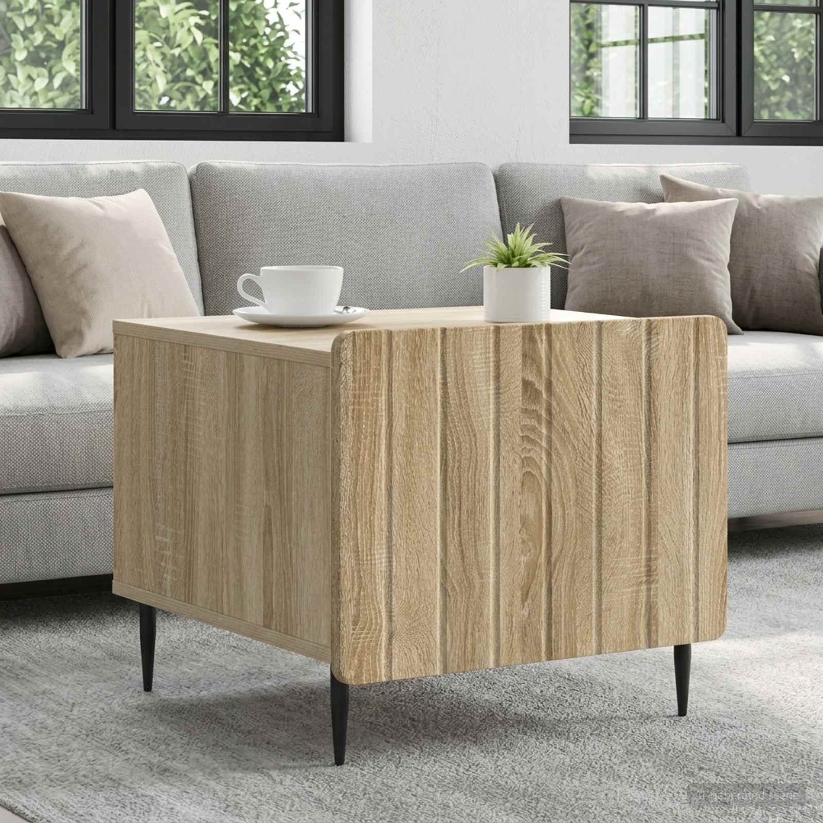 Mesa de centro com gaveta carvalho sonoma 49 x 50 x 42 cm