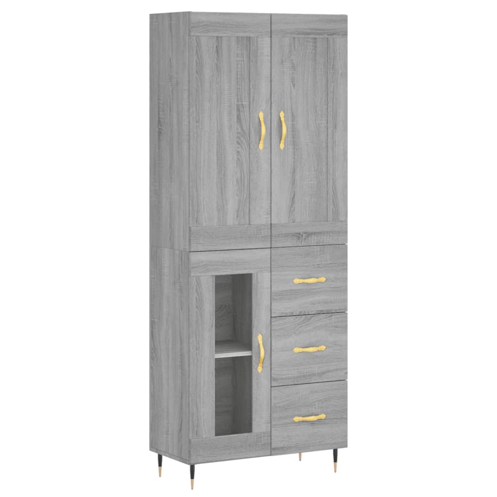 Armário alto 69,5x34x180 cm derivados de madeira sonoma cinza