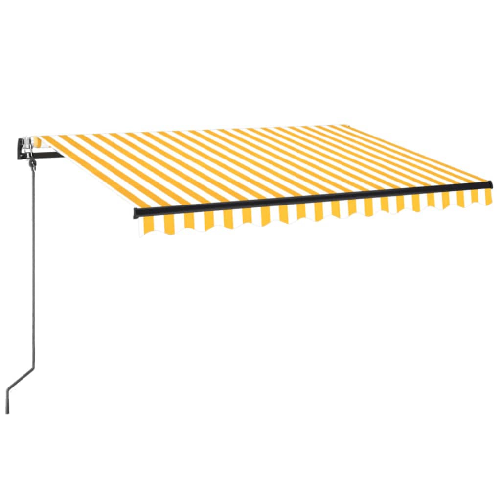 Toldo autom. c/ LED e sensor de vento 350x250 cm amarelo/branco