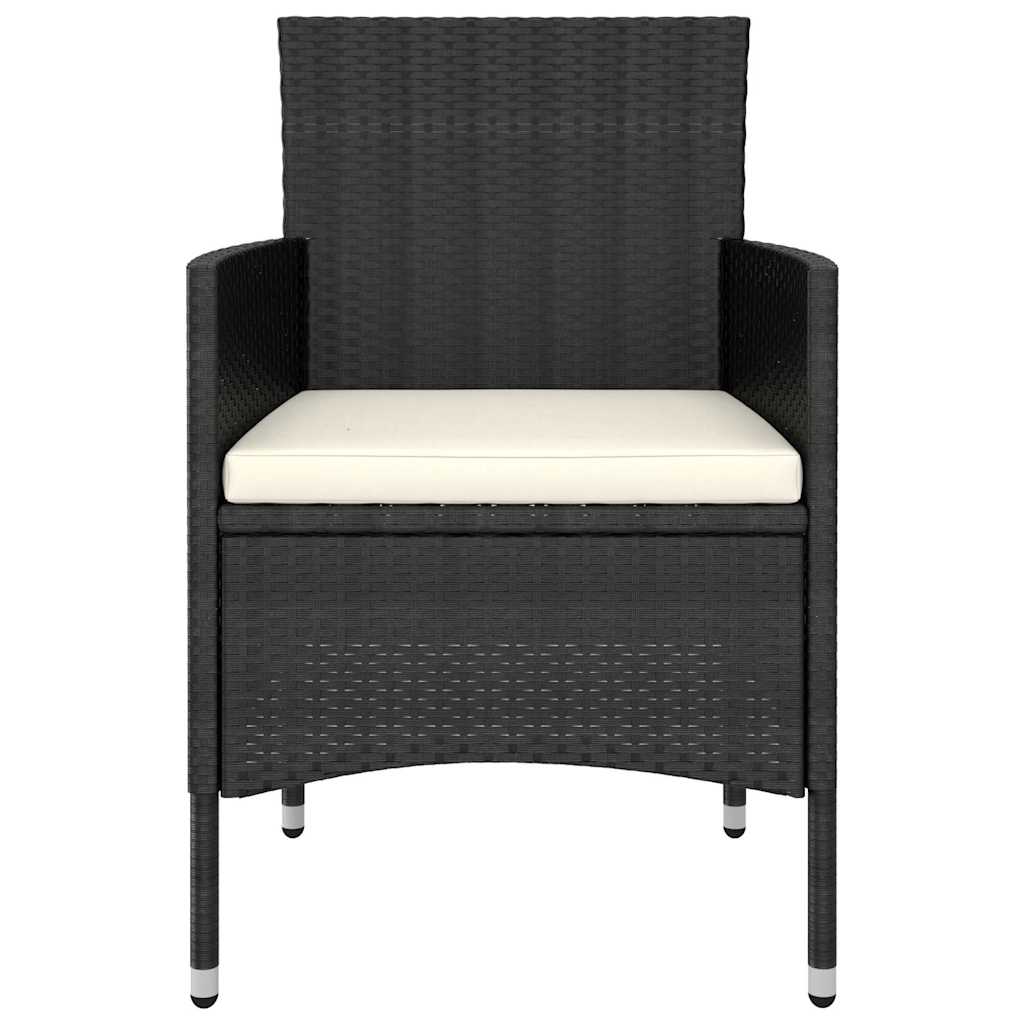 5 Pcs conjunto lounge de jardim vime PE preto