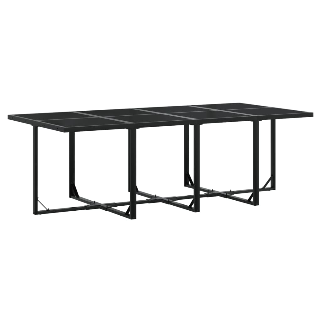 13 Pcs conj. de jantar p/ jardim c/ almofadões textilene preto