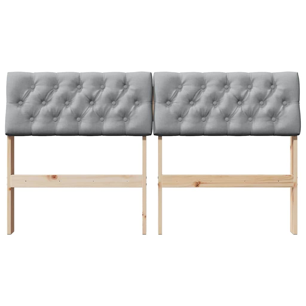 Cabeceira estofada cinzento-claro 150 cm