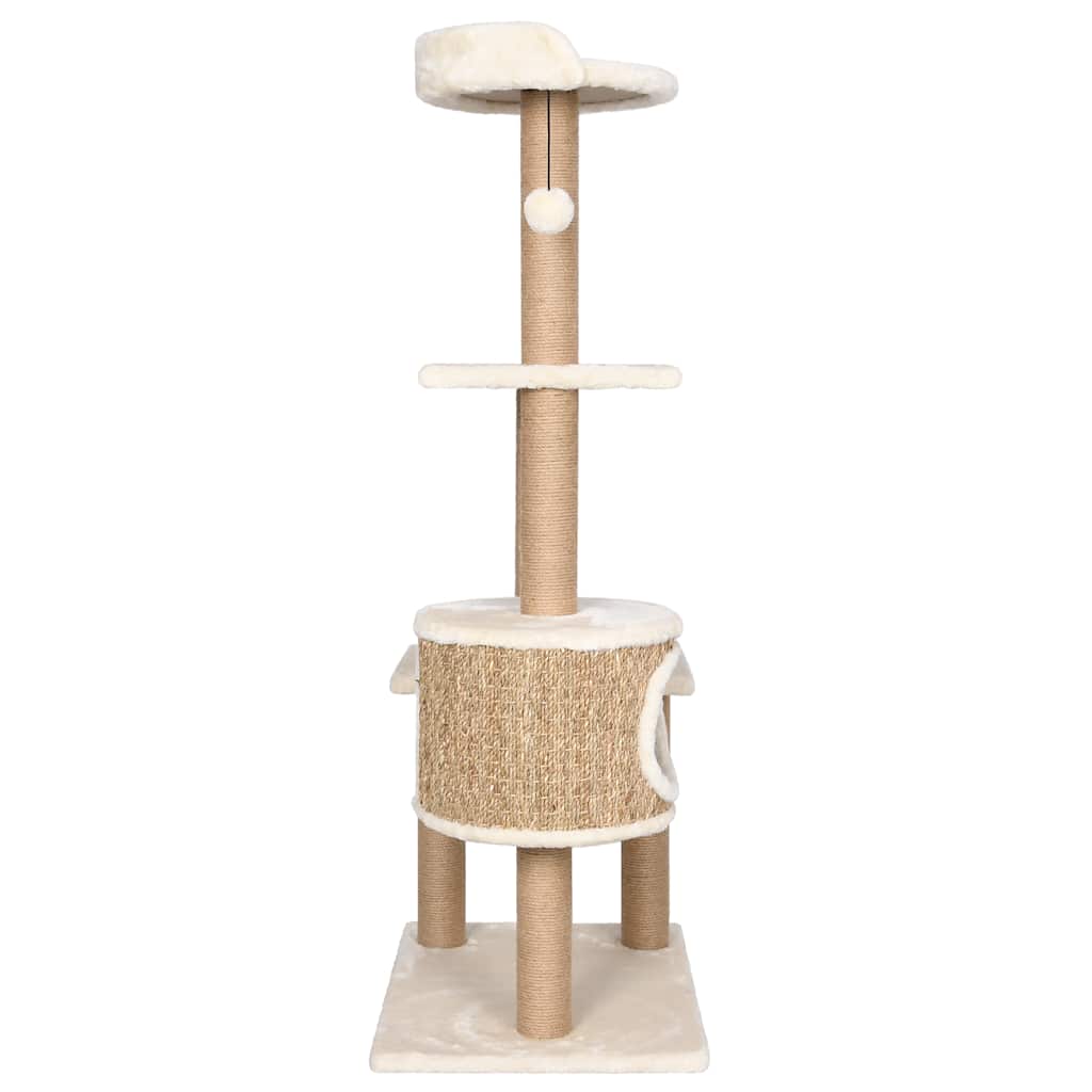 Árvore para gatos c/ postes arranhadores 123 cm erva marinha