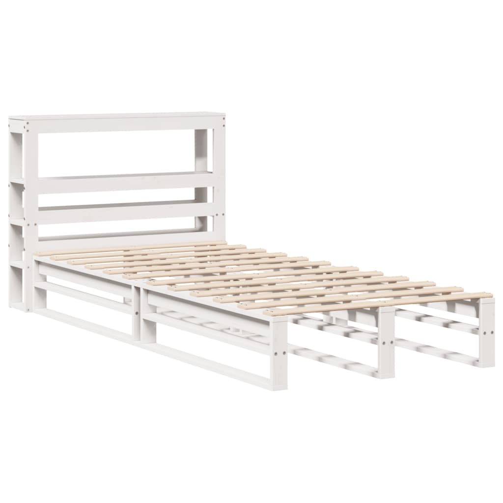 Cama sem colchão 75x190 cm madeira de pinho maciça branco