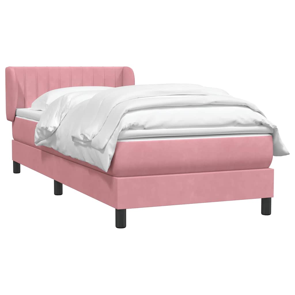 Cama com molas/colchão 80x220 cm veludo rosa