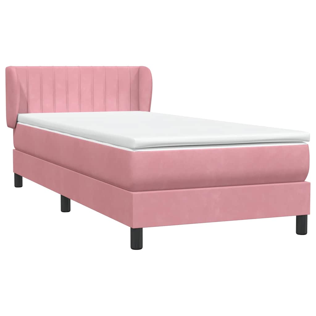 Cama com molas/colchão 80x220 cm veludo rosa
