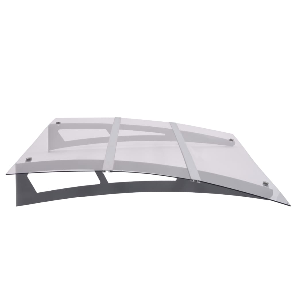 Toldo para porta 120x90cm policarbonato prateado e transparente