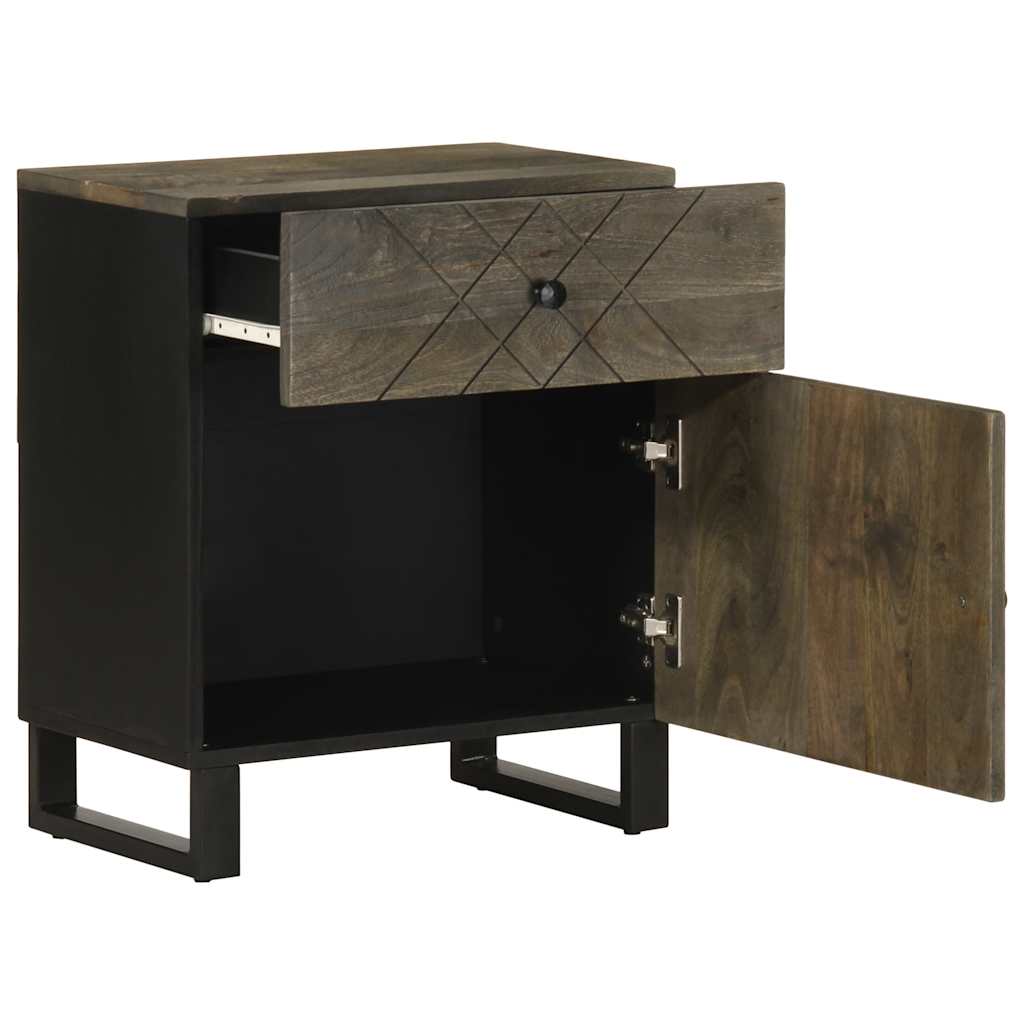 Mesa de cabeceira 50x33x60 cm madeira de mangueira maciça preto