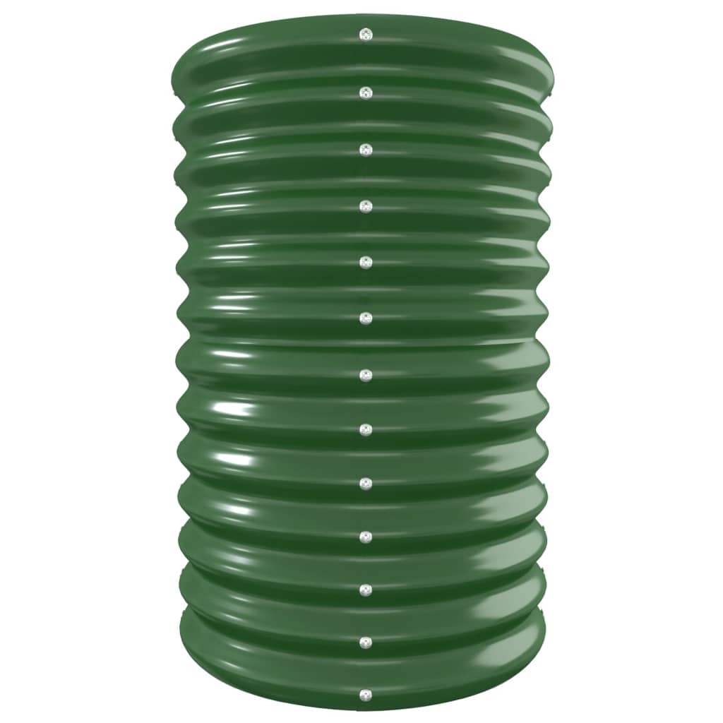 Canteiro elevado jardim 332x40x68 cm aço revestido a pó verde