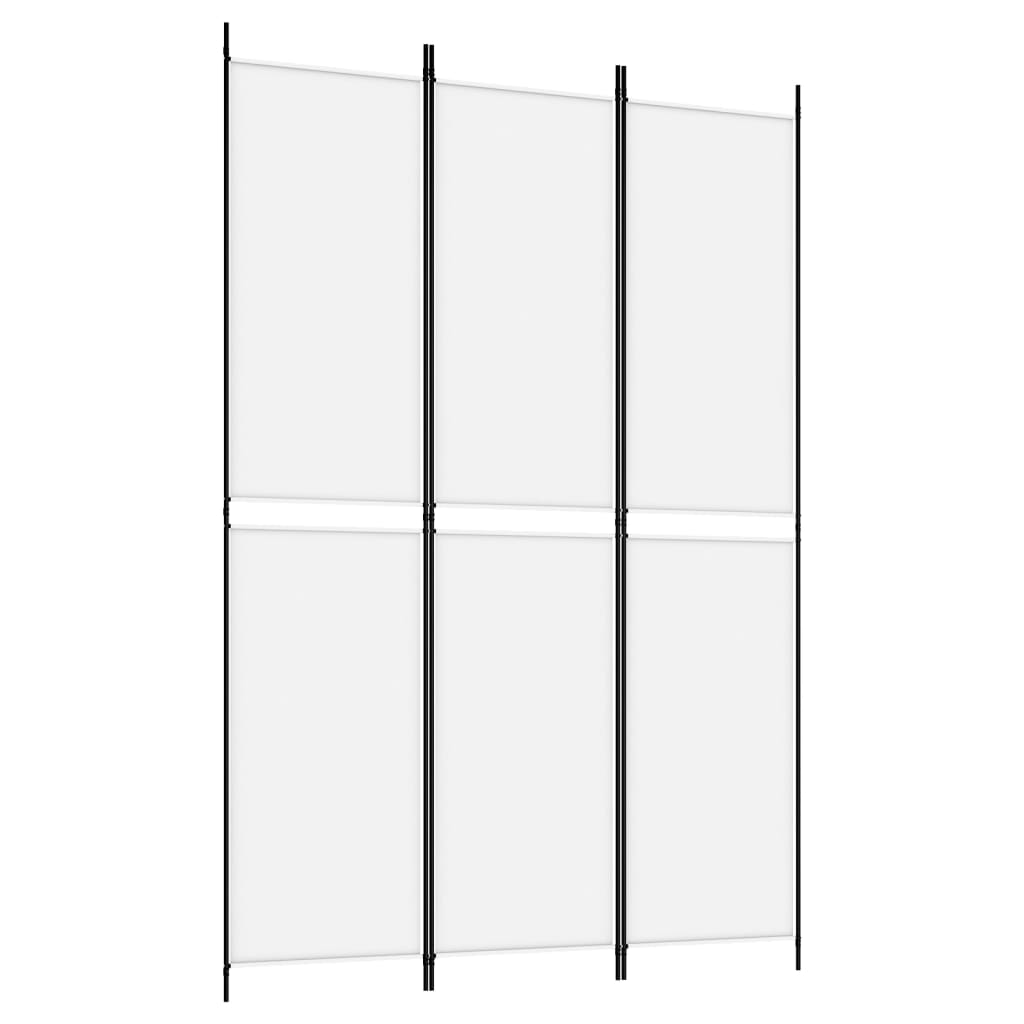 Biombo com 3 painéis 150x220 cm tecido branco