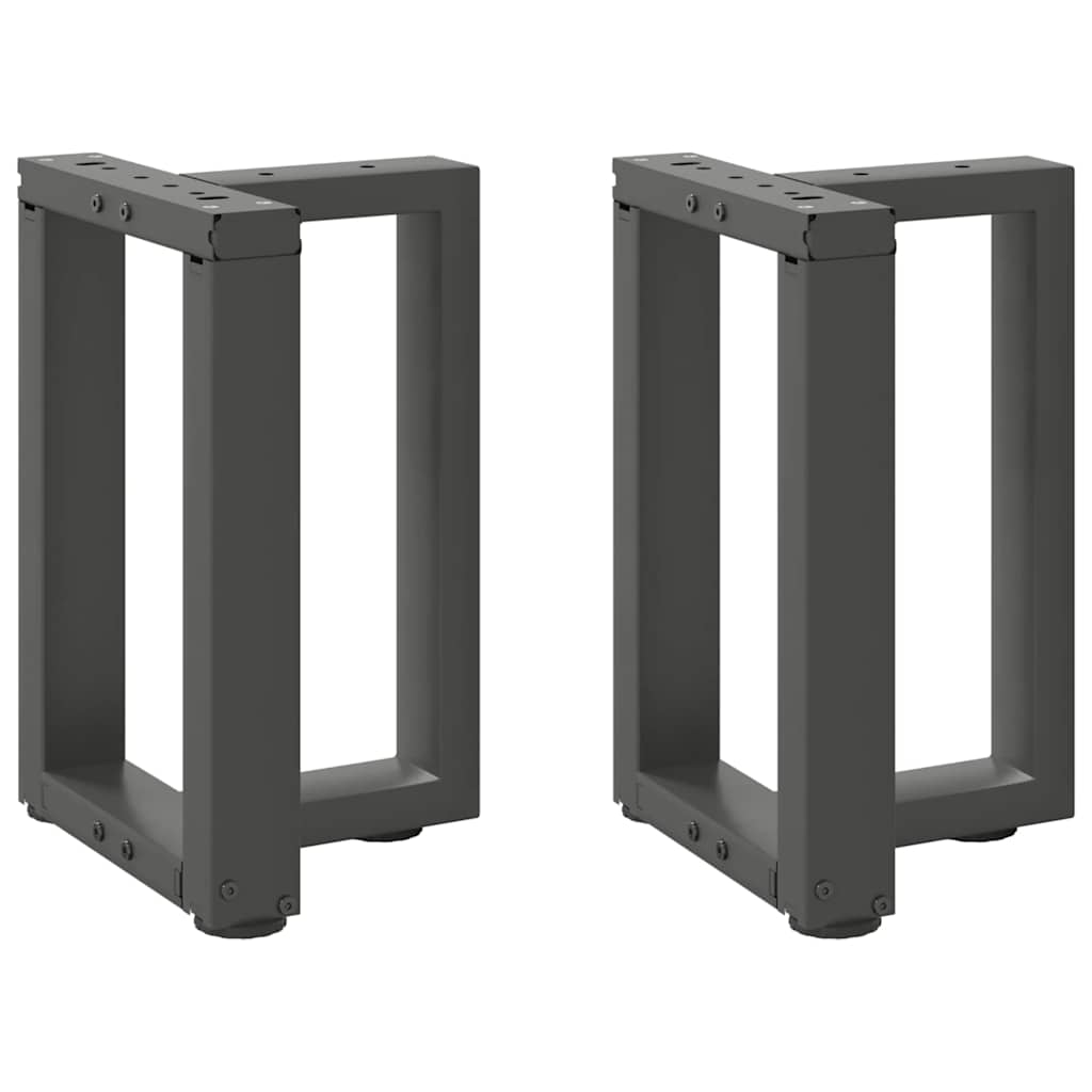 Pés para mesa de centro em forma de t, 2 peças, antracite, 38x25x(42-43) cm, aço