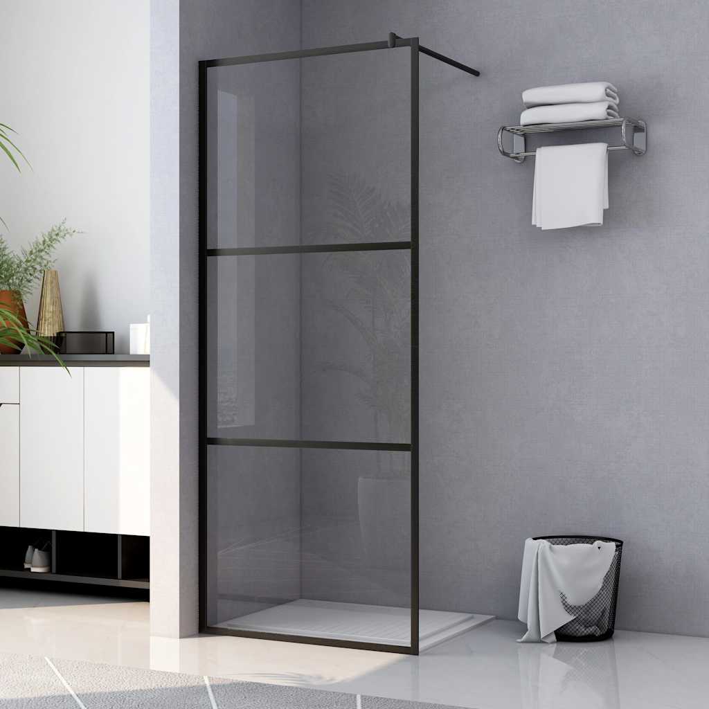 Divisória de chuveiro vidro transparente esg 100x195 cm preto