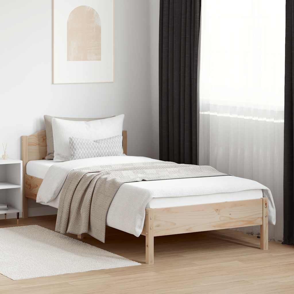 Cama sem colchão 100x200 cm madeira de pinho maciça