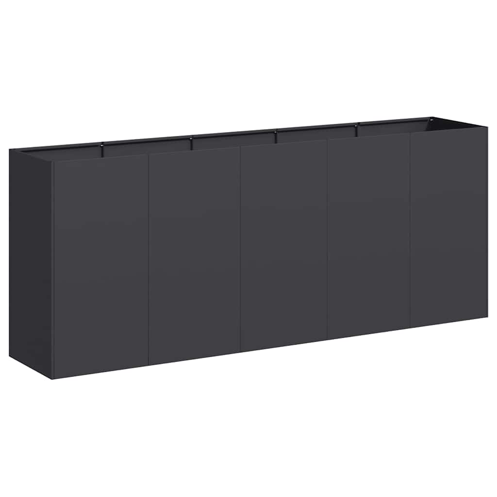 Vaso floreira 200x40x80 cm aço laminado a frio preto