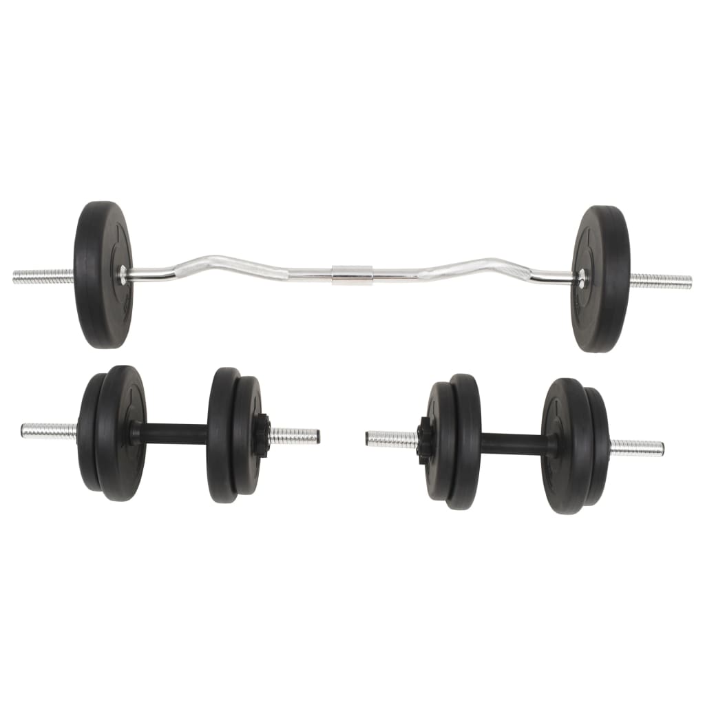 Conjunto de barra e halteres 30 kg