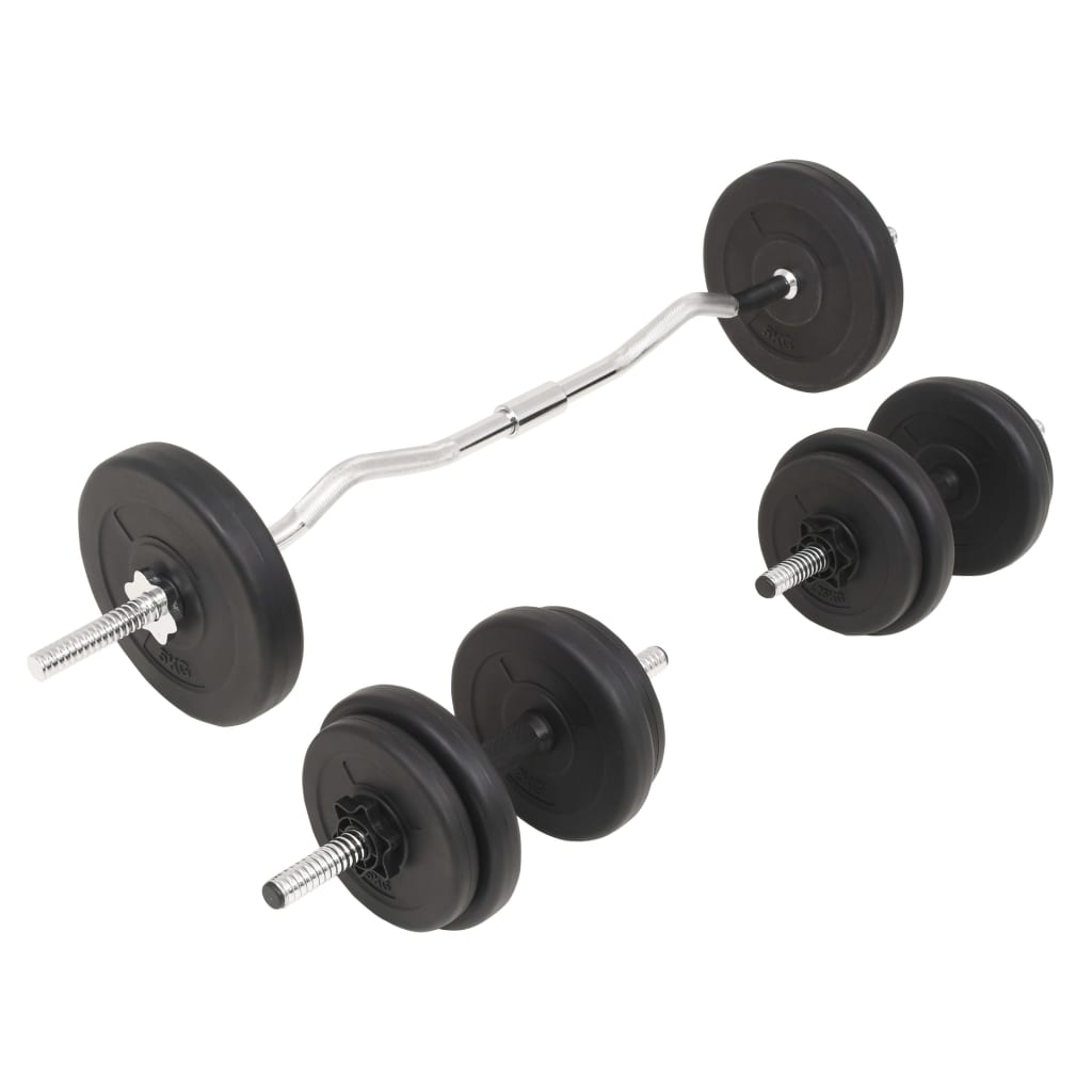 Conjunto de barra e halteres 30 kg