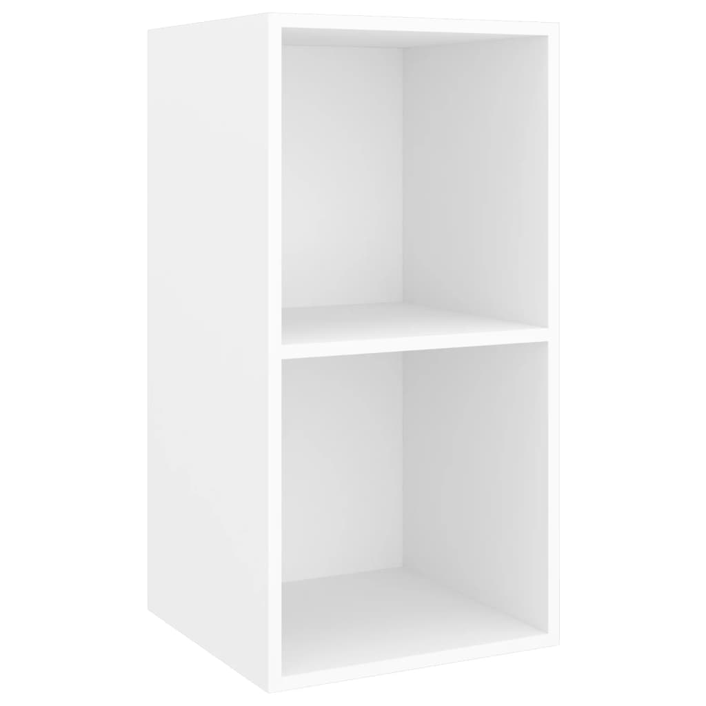 Armários de parede para TV 2 pcs derivados de madeira branco