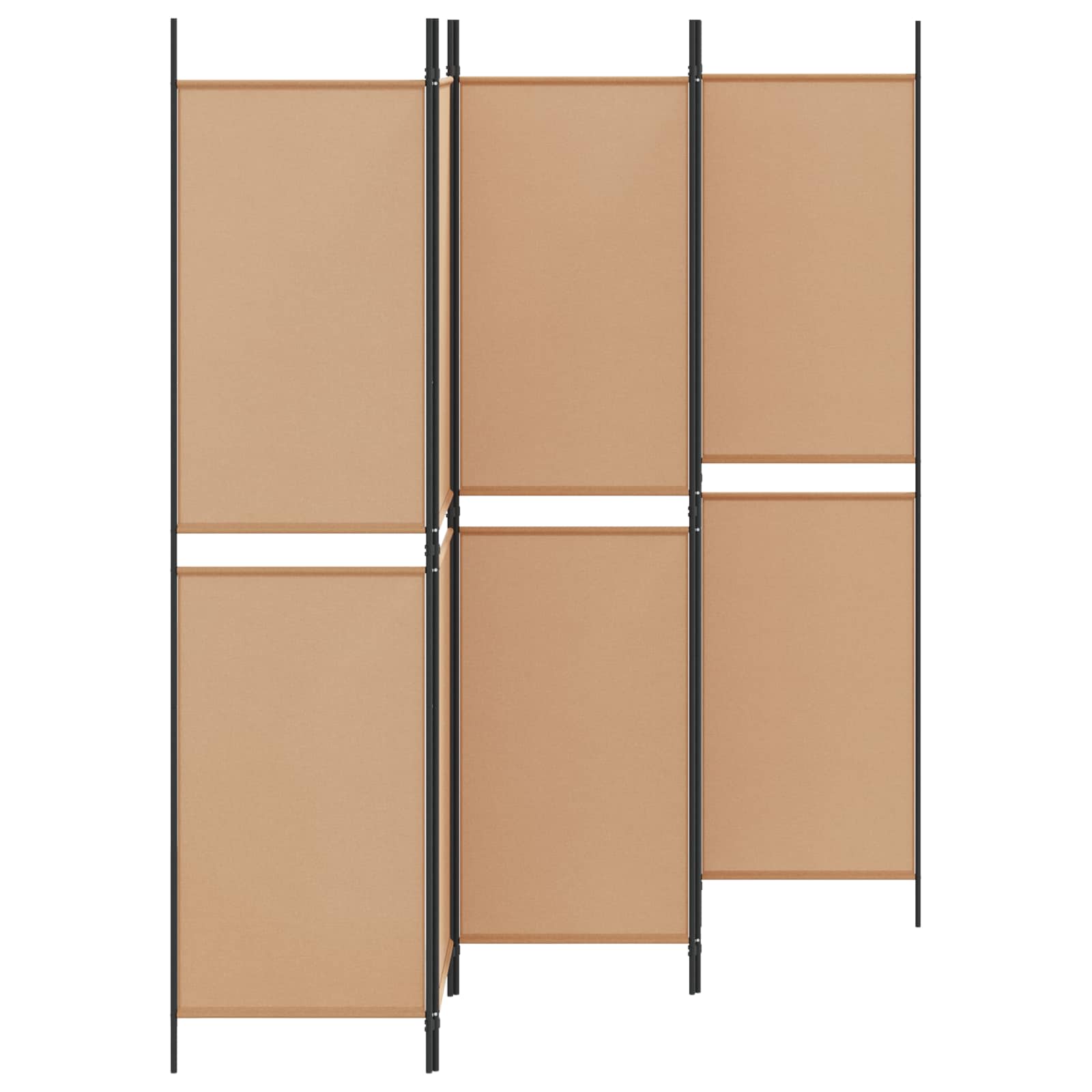 Divisor de ambiente de 5 painéis bege 250 x 200 cm tecido