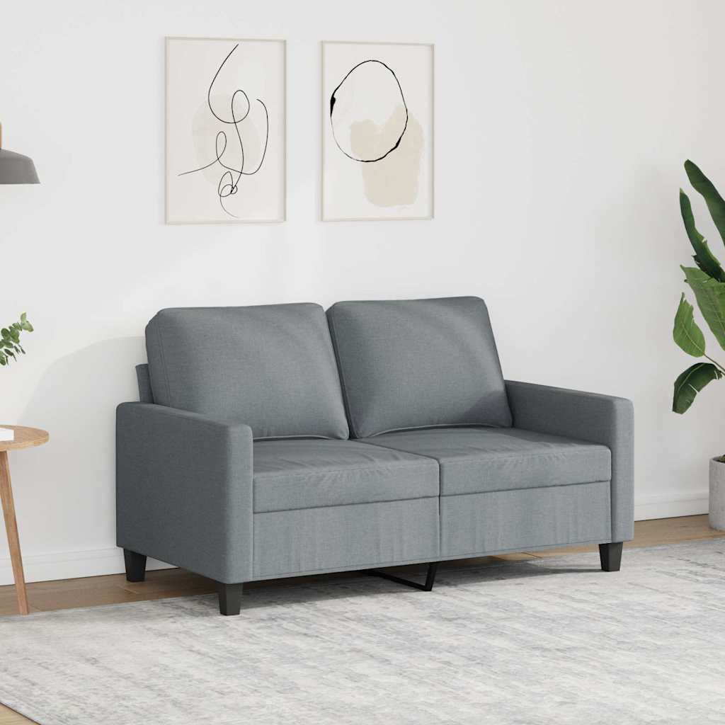 Sofá de 2 lugares em tecido 120 cm cinzento-claro