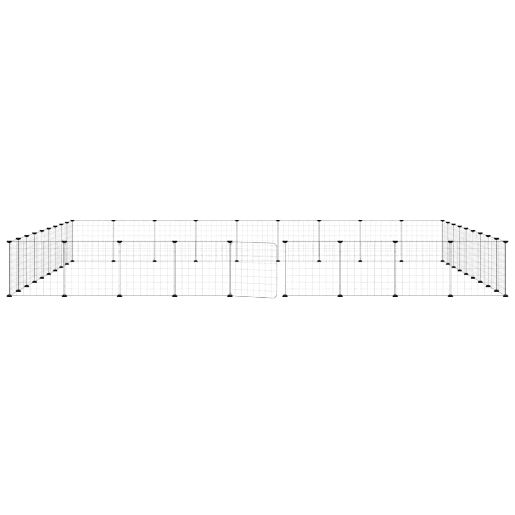 Gaiola p/ animais de 36 painéis c/ porta 35x35 cm aço preto