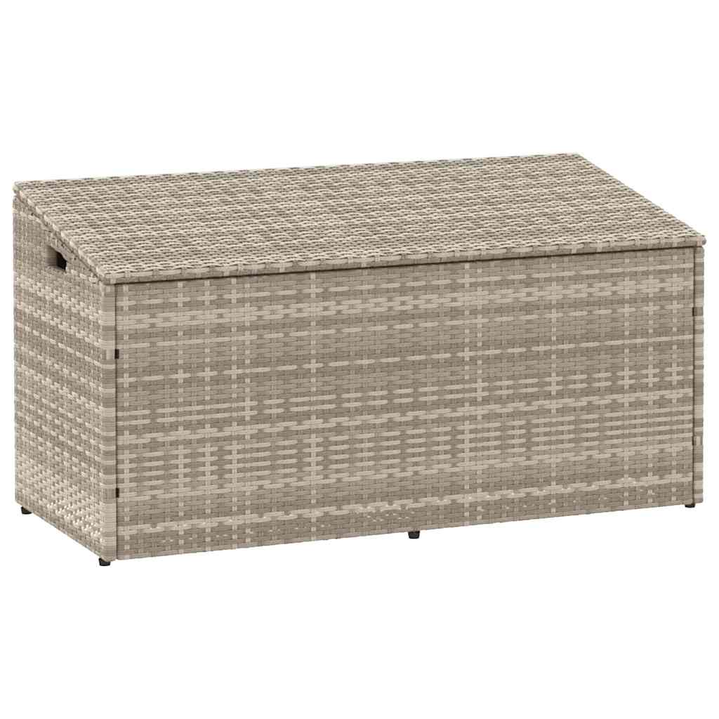 Caixa de arrumação p/ jardim 110x50x58 cm vime PE cinza-claro