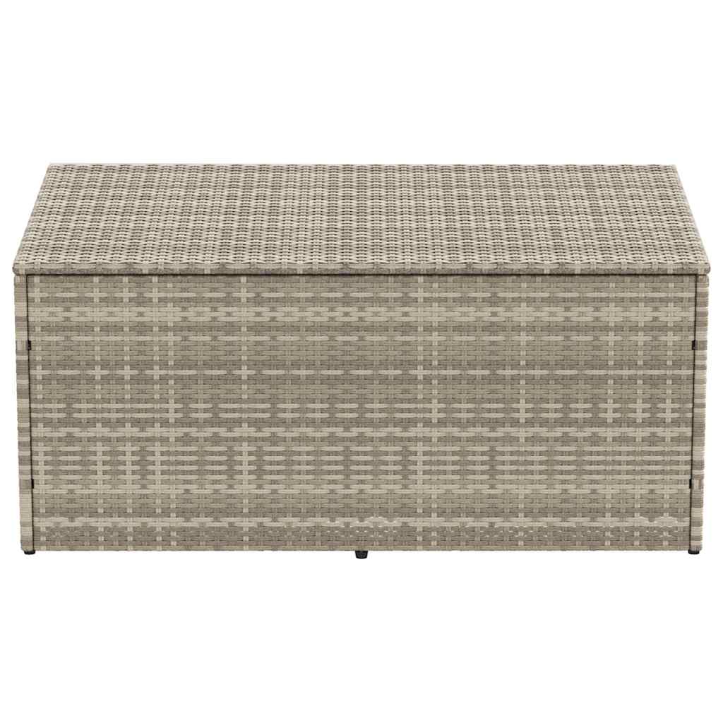 Caixa de arrumação p/ jardim 110x50x58 cm vime PE cinza-claro
