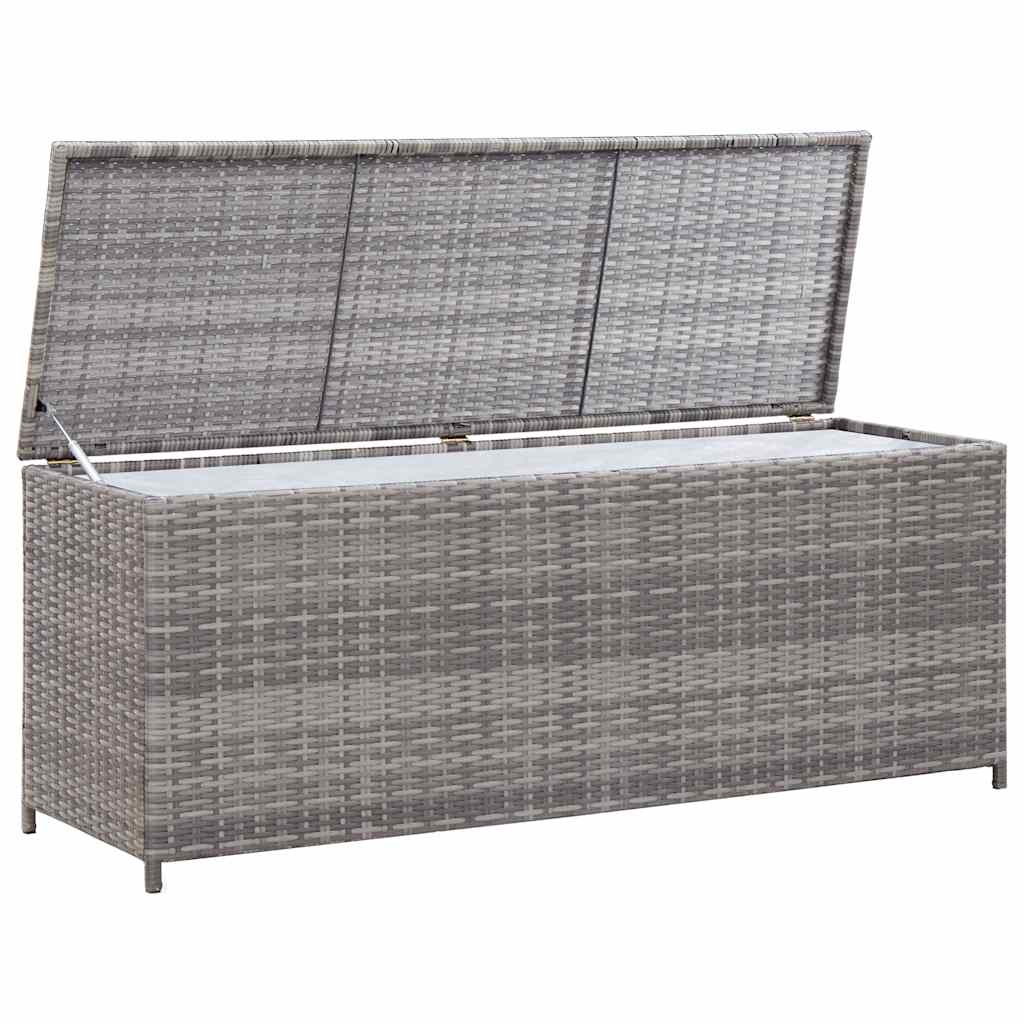 Caixa de arrumação para jardim 150x50x60 cm vime PE cinzento