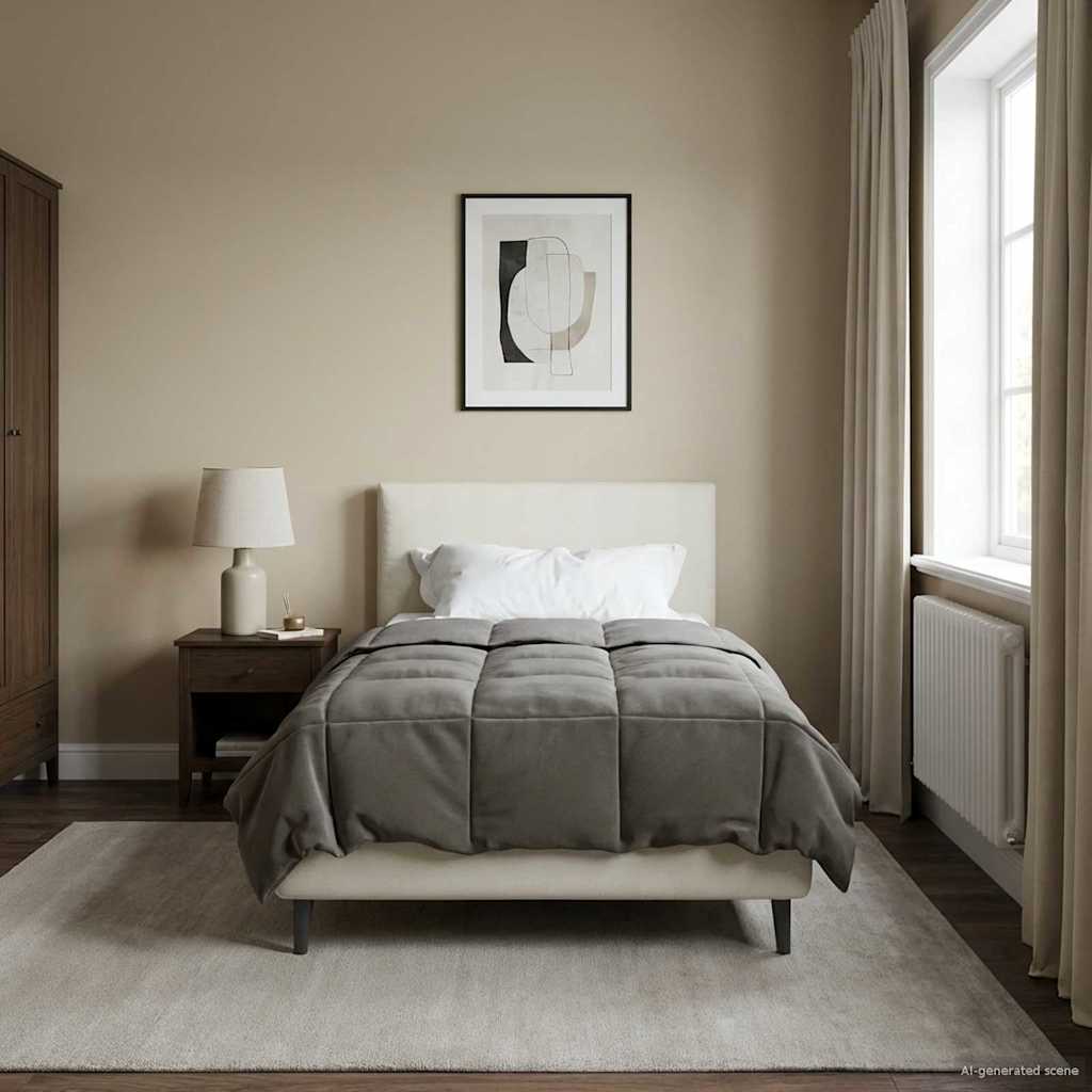 Edredom de verão simples cinzento-claro 140 x 220 cm microfibra