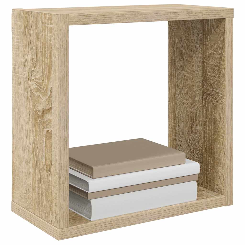 Prateleiras de parede em forma de cubo 4 pcs 30x15x30cm sonoma