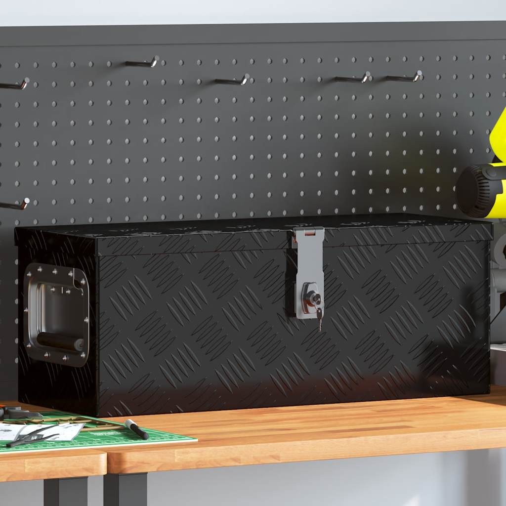 Caixa de arrumação 60x23,5x23 cm alumínio preto