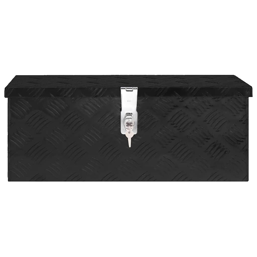 Caixa de arrumação 60x23,5x23 cm alumínio preto