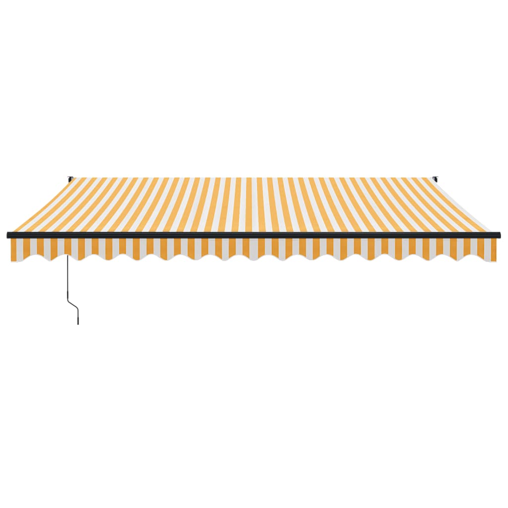 Toldo retrátil 4,5x3 m tecido e alumínio amarelo e branco