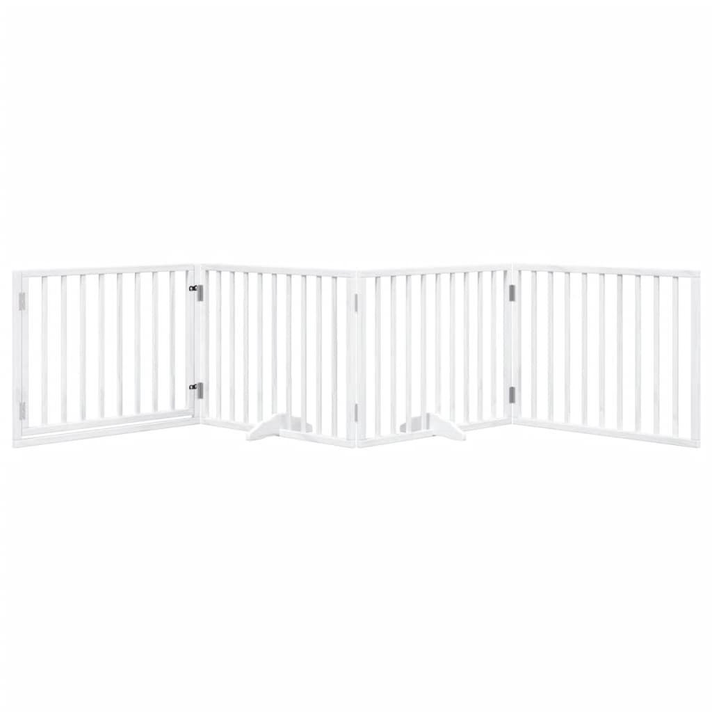 Portão p/ cães com porta dobrável 4 painéis 320 cm álamo branco