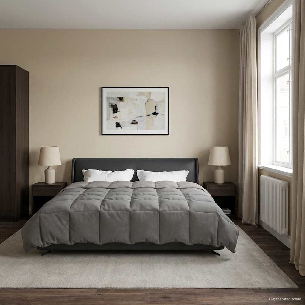 Edredom de verão simples cinzento-claro 200 x 220 cm microfibra