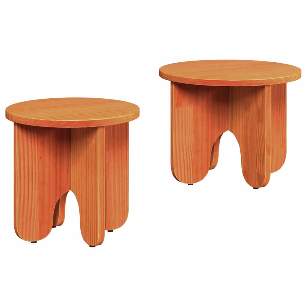 Mesa de centro 2 unid. marrom cera 39,5 x 39,5 x 30 cm