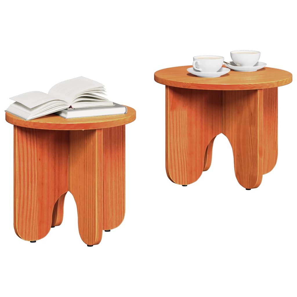 Mesa de centro 2 unid. marrom cera 39,5 x 39,5 x 30 cm