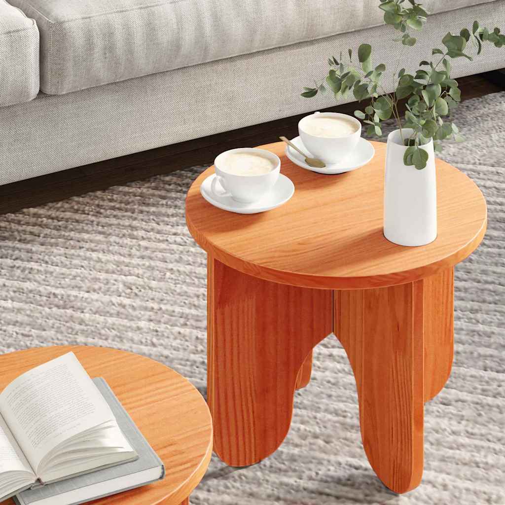 Mesa de centro 2 unid. marrom cera 39,5 x 39,5 x 30 cm