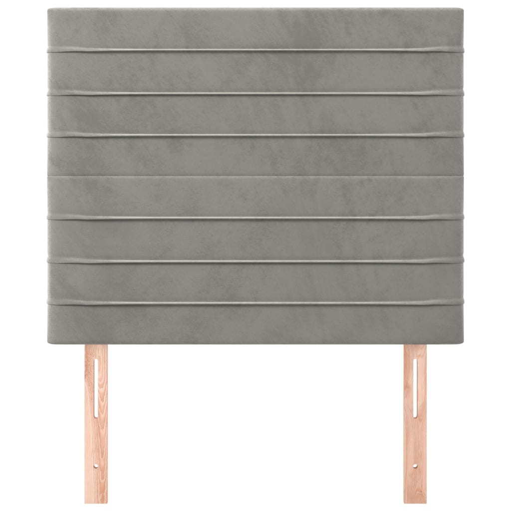Cabeceira cinza claro 80x5x118/128 cm veludo