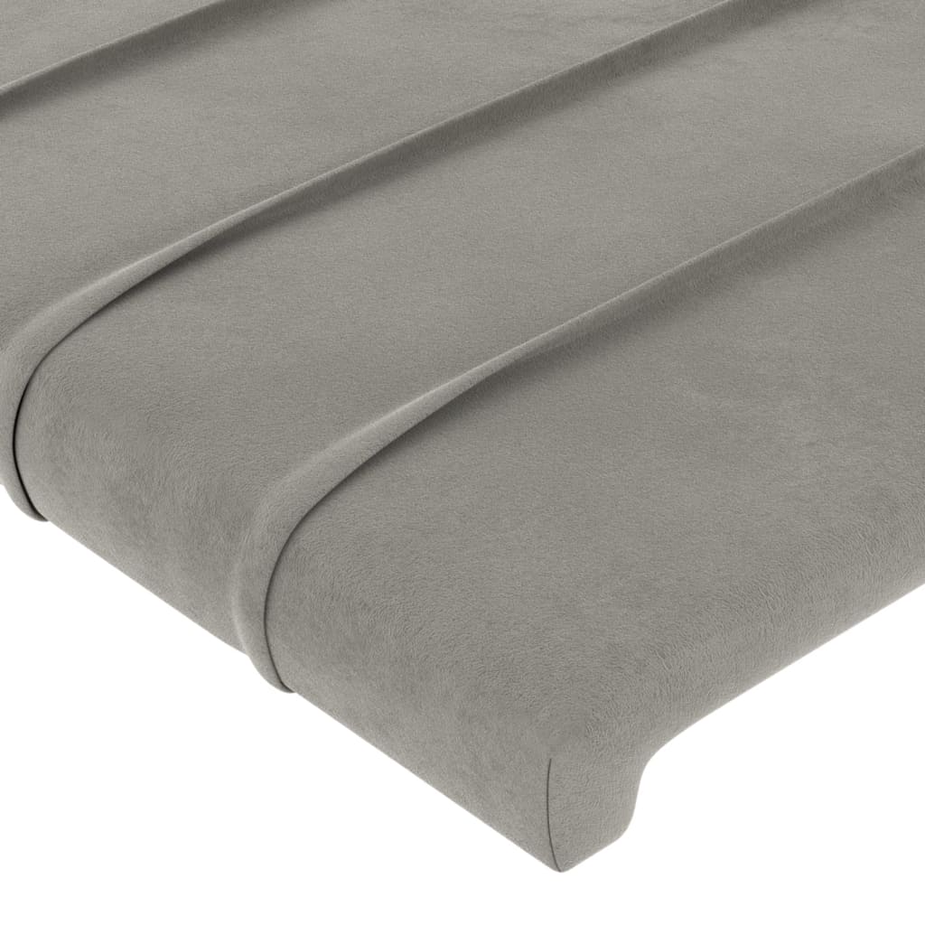 Cabeceira cinza claro 80x5x118/128 cm veludo