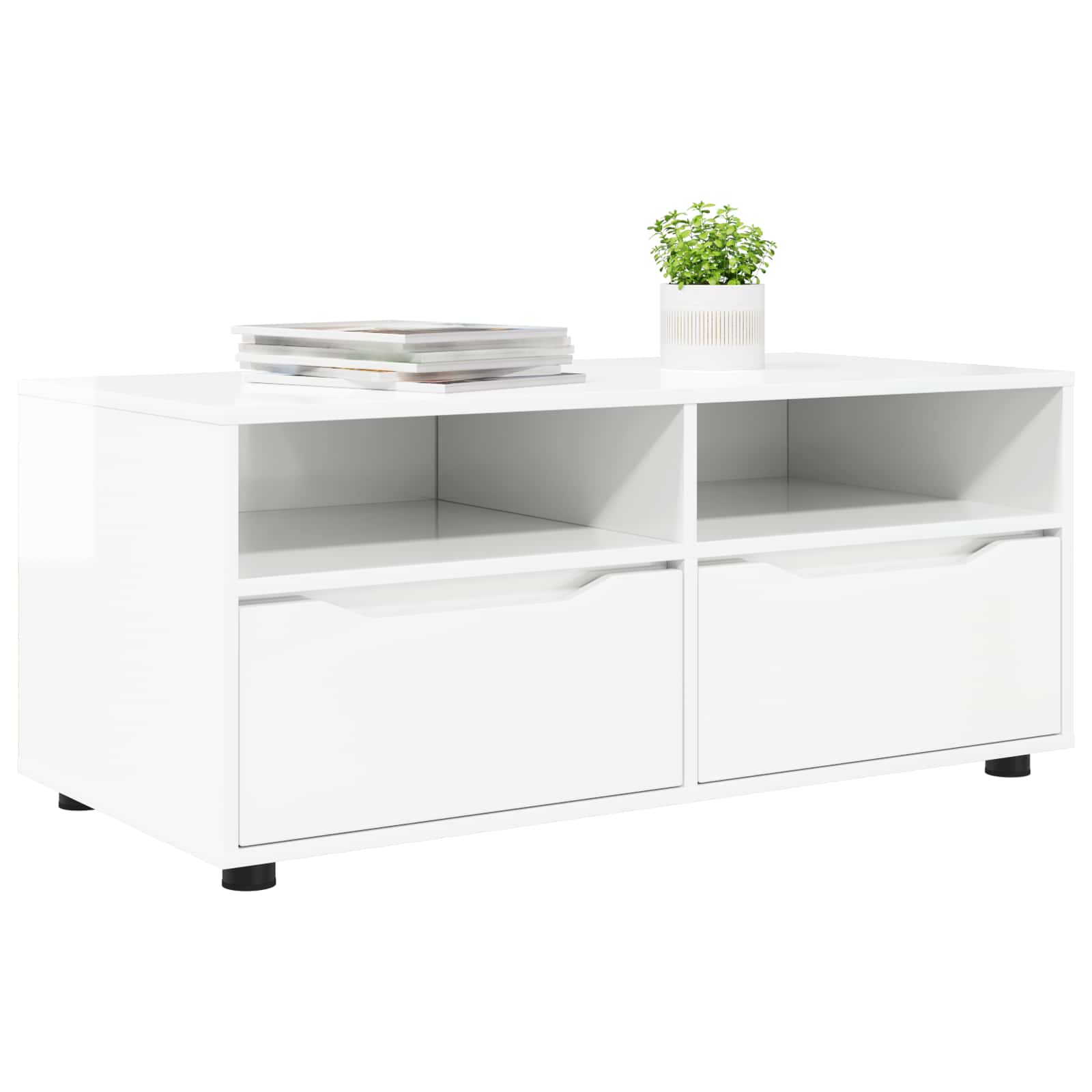 Gabinete para TV 100 x 48 x 43 cm branco brilhante