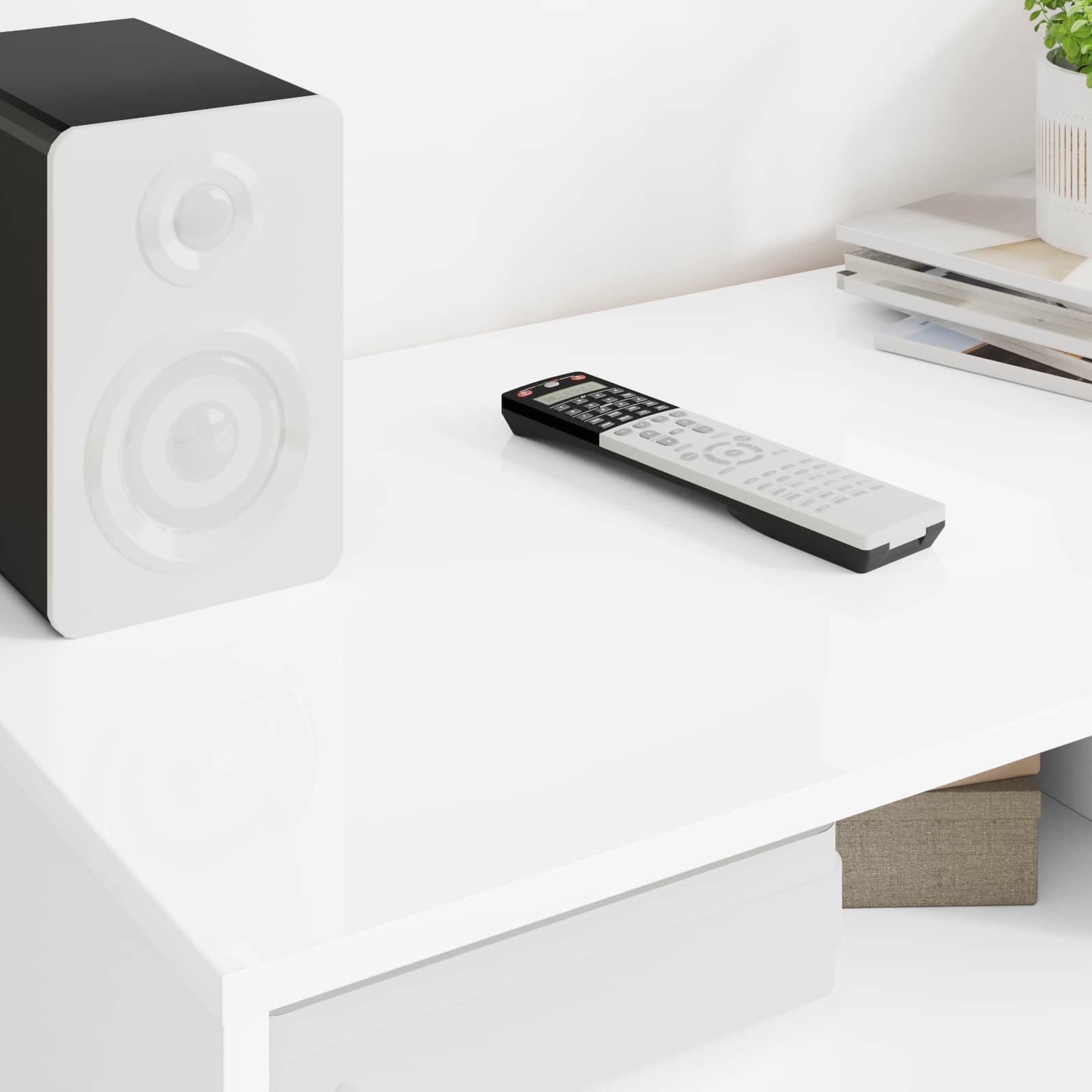Gabinete para TV 100 x 48 x 43 cm branco brilhante