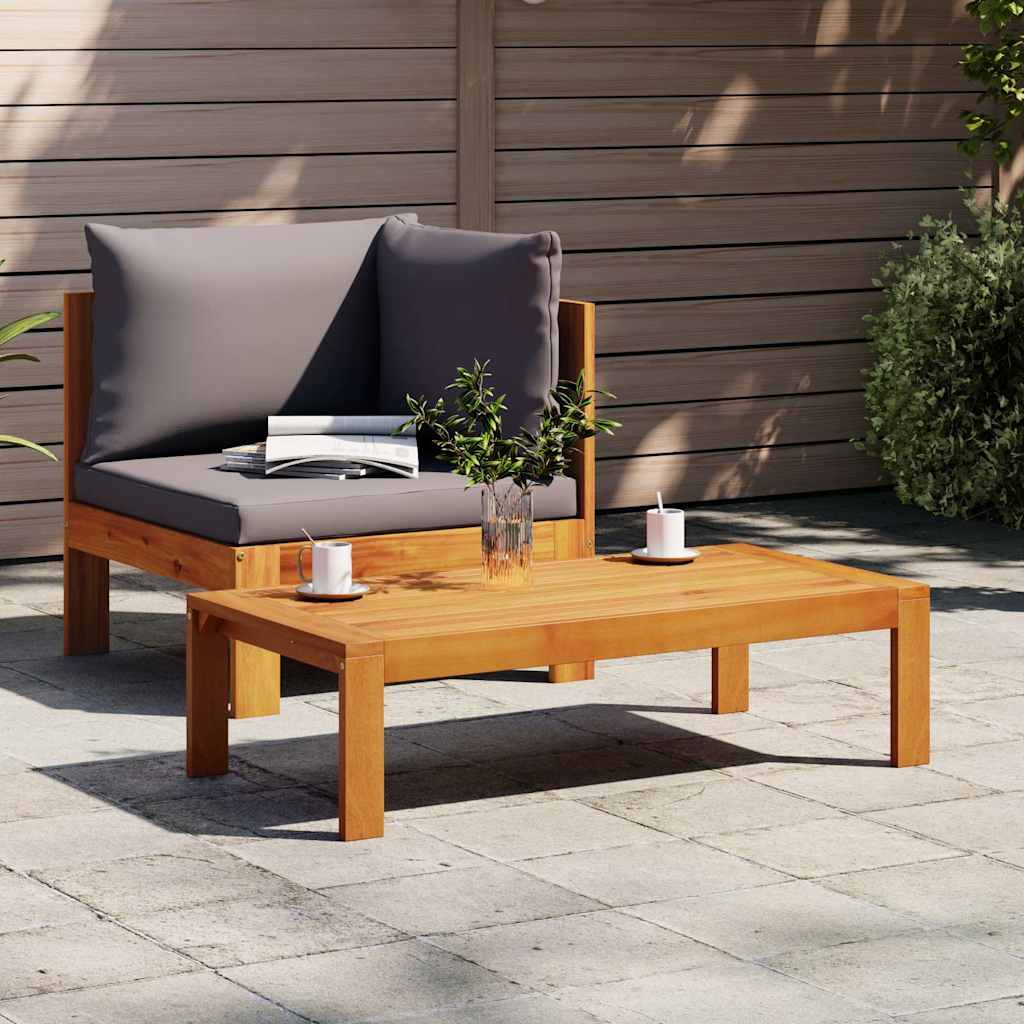 2 Pcs conjunto de sofás de jardim c/ almofadões acácia maciça
