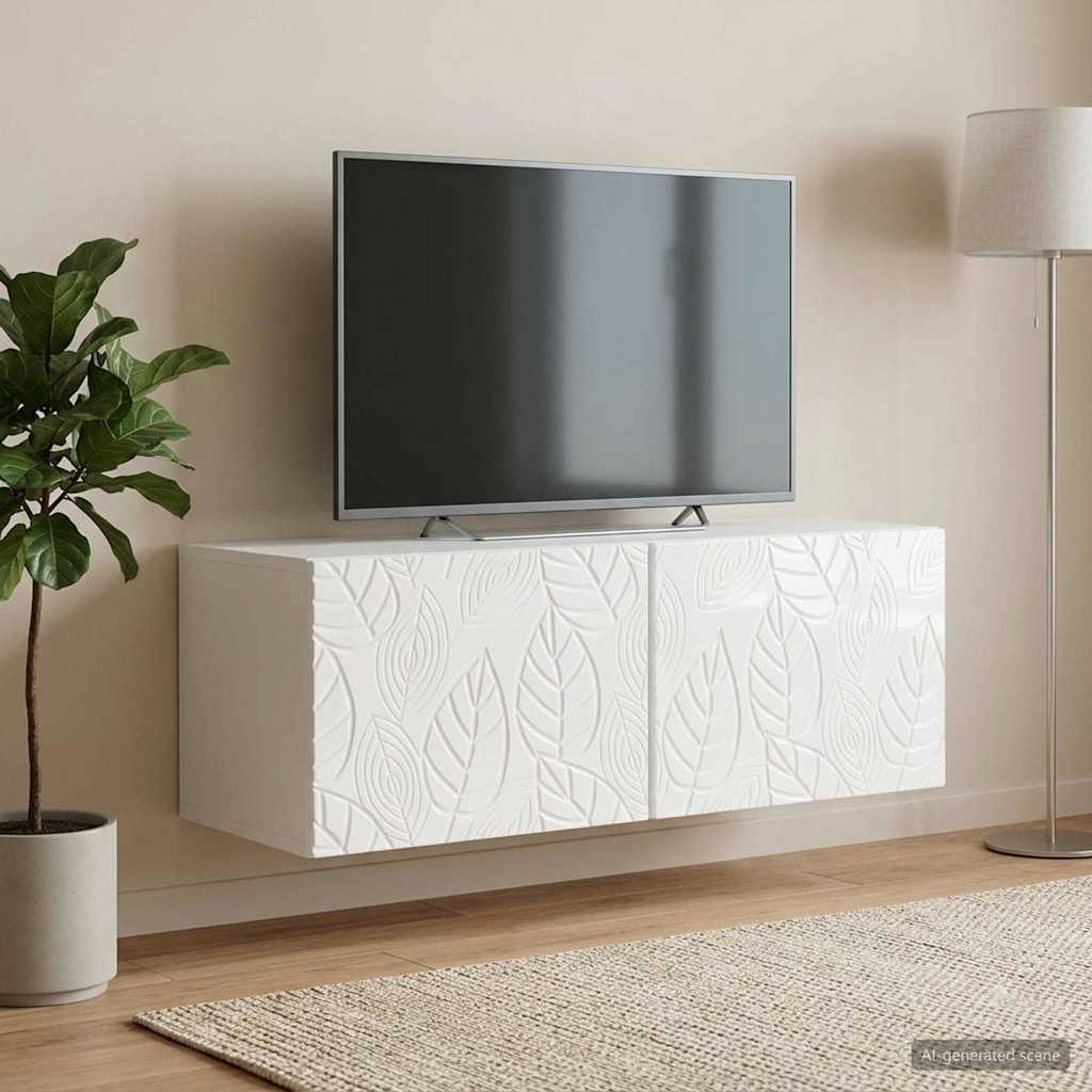 Gabinete de TV de parede 59,5 x 31 cm branco brilhante