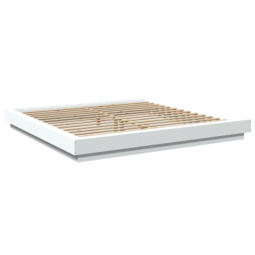 Estrutura de cama 200x200 cm derivados de madeira branco