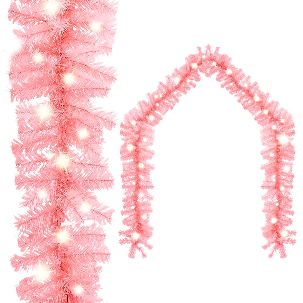 Grinalda de natal com luzes LED 10 m cor-de-rosa