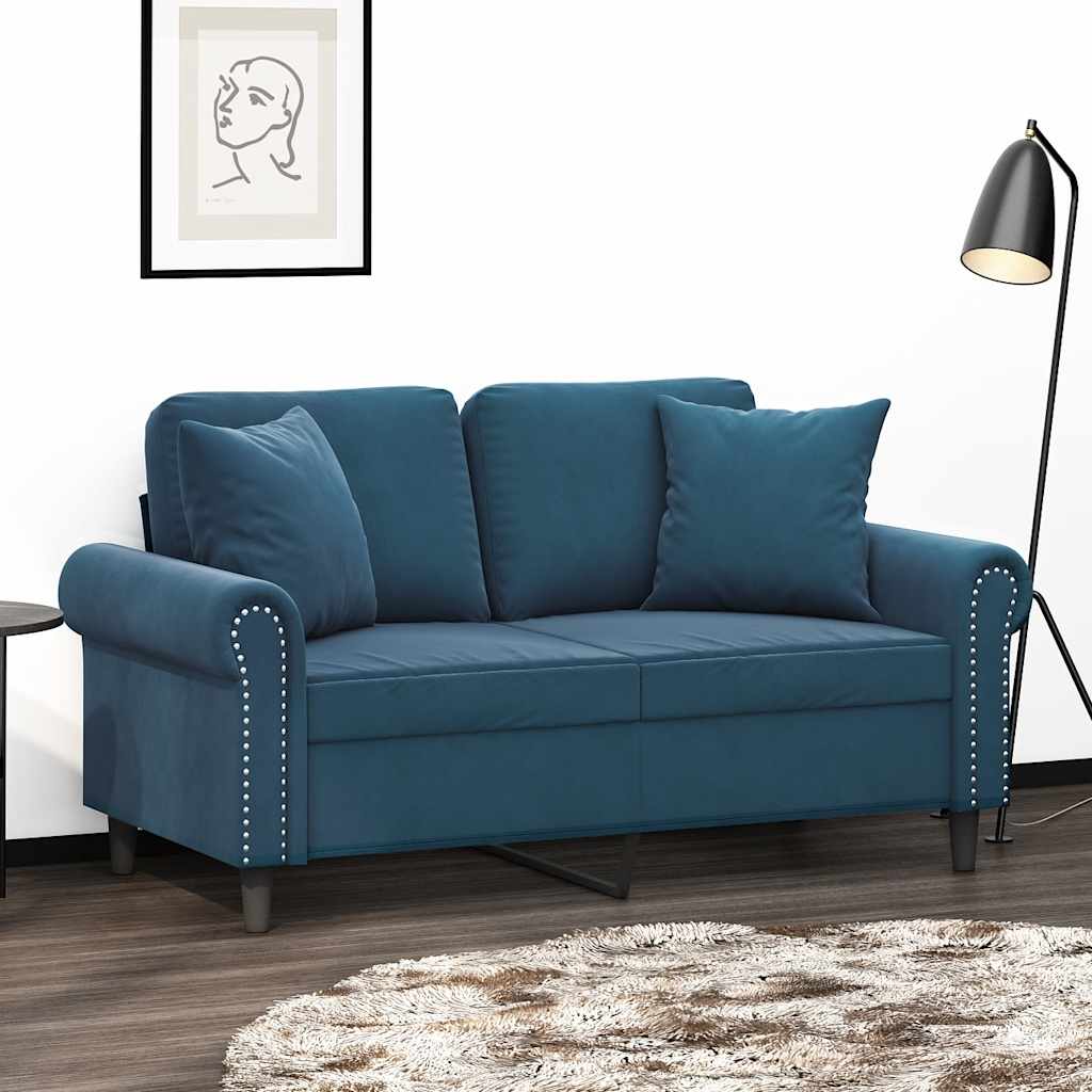 Almofadas decorativas 2 pcs 40x40 cm veludo azul