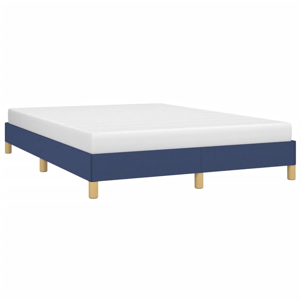 Estrutura de cama sem colchão 140x190 cm tecido azul