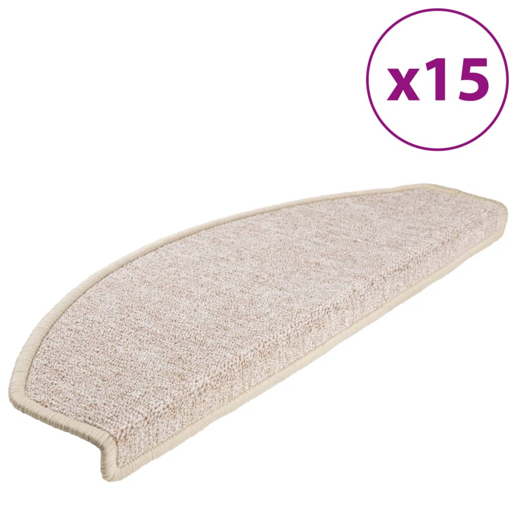 Tapetes de escada 15 peças 65x24x4 cm cinza-claro semicircular grande